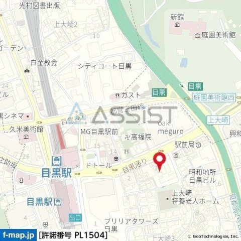 秀和目黒駅前レジデンスの地図