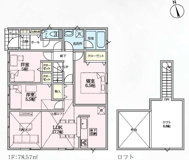 上里町黛第１　の間取り|４号棟間取り図