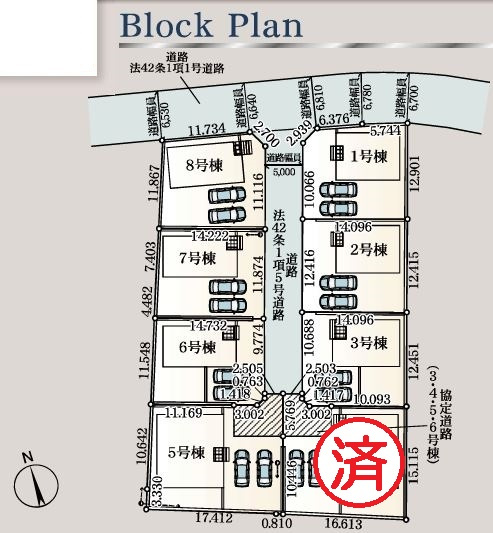 上里町黛第１　の区画図|現地区画図
