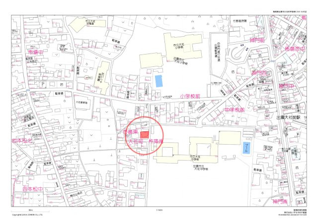 大社町杵築南　売土地　約79坪（有効面積76坪）建築条件なし（古家付き）の地図