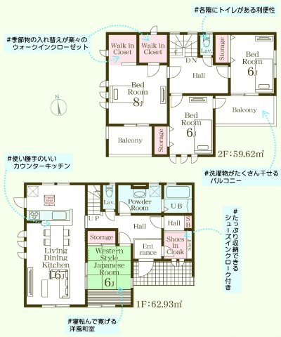 リーブルガーデンＳ第１前橋亀里　２号棟の間取り|南向きの4LDKで陽当たり良好な間取りです！
土地面積259.71㎡、建物面積122.55㎡で十分な広さです！