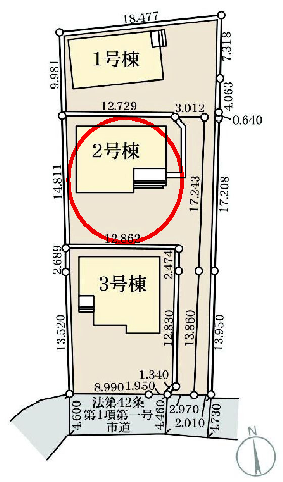 リーブルガーデンＳ第１前橋亀里　２号棟の区画図|駐車場２台以上ご用意しています！来客時も重宝しますよ♪