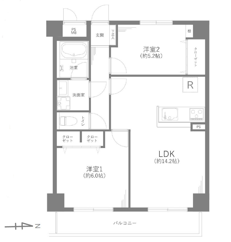 中銀三鷹マンシオンの間取り