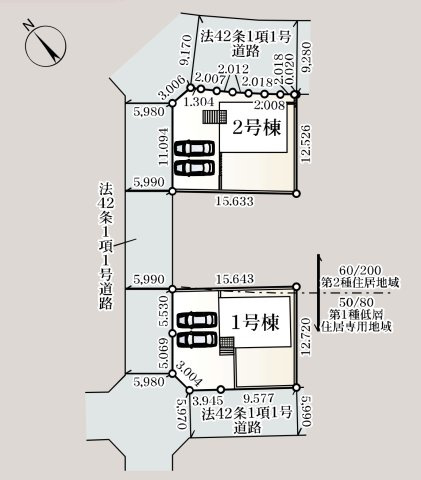 【区画図】 | 本庄市万年寺第4　クレイドルガーデン　新築戸建　全2棟　1号棟