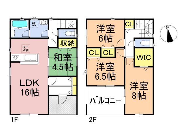 【商談中】クワイエ　岐阜市西中島第7　全2区画分譲の間取り|■1号棟　■ヤマダ不動産　株式会社リライフ　
■夢のマイホーム購入をフルサポートします！