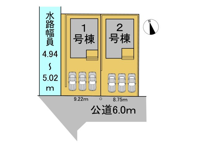 【商談中】クワイエ　岐阜市西中島第7　全2区画分譲の区画図|■区画図
■YAMADA電機の　ヤマダ不動産　株式会社リライフ　
いつでもお問合わせ下さい。
