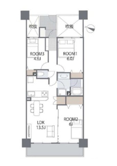 【間取り】 | ダイアパレス千葉美術館 | ◆専有面積65.52㎡◆3LDK◆バルコニー面積8.40㎡◆