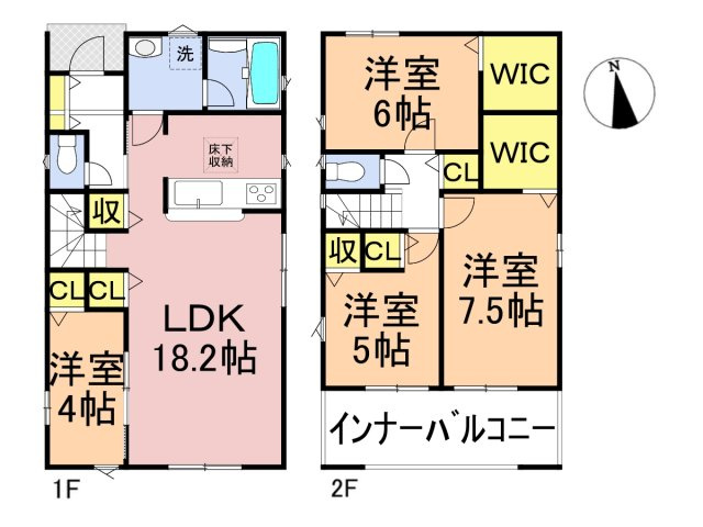 クワイエ　岐阜市菅生第5　全2区画分譲の間取り|■1号棟　■ヤマダ不動産　株式会社リライフ　
■夢のマイホーム購入をフルサポートします！