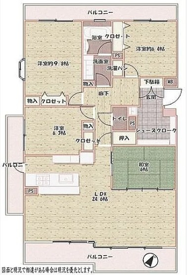 パークフィールドみさとテラ・ウエスト2街区2号館の間取り|2026年4月室内新規リノベーション完了済みの4LDKのお部屋