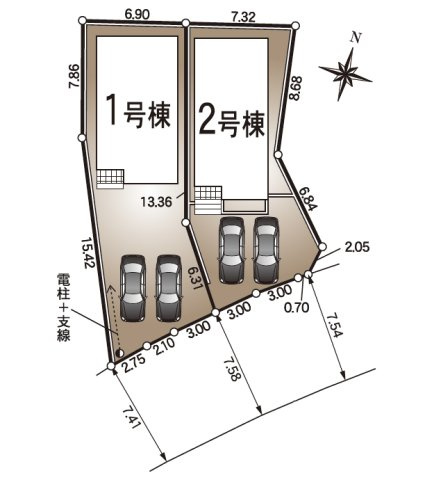 【区画図】 | 東海市名和町前郷14-5『仲介料無料』新築戸建て | 2号棟
