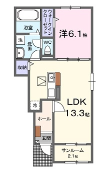広島市安佐北区上深川町のアパートの間取り