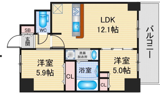 【間取り】 | S-RESIDENCE高岳ardent | 略図の為、現状優先