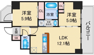 【間取り】 | S-RESIDENCE高岳ardent | 略図の為、現状優先