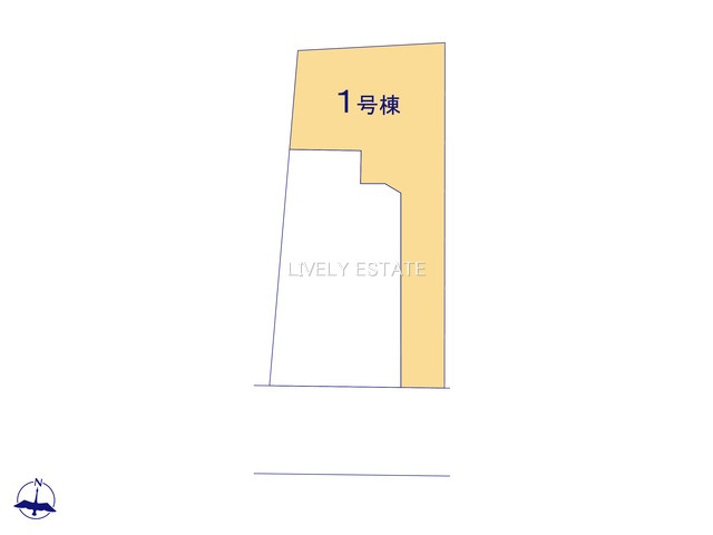 越谷市大字大林 新築分譲住宅 全2棟 1号棟の区画図