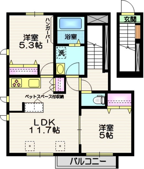 ソレイユ武蔵野の間取り|★南西角部屋３面採光★設備充実の２ＬＤＫ★