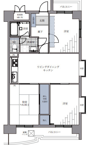 【間取り】 | ダイアパレス大名第2☆仲介手数料無料☆
