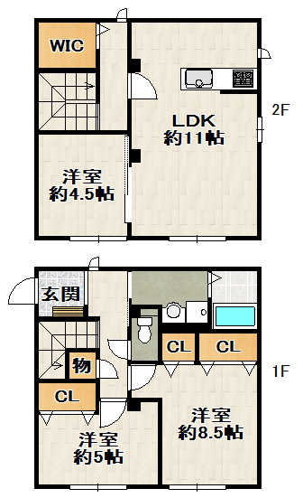 御殿山２丁目テラスハウスの間取り