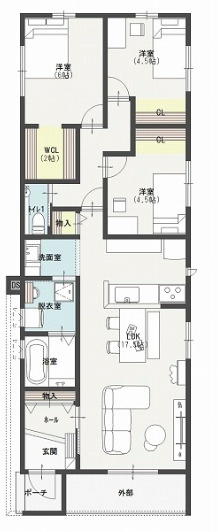 政枝町2丁目　新築戸建の間取り