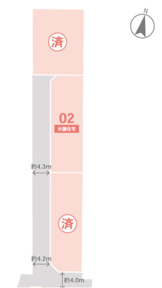 政枝町2丁目　新築戸建の区画図