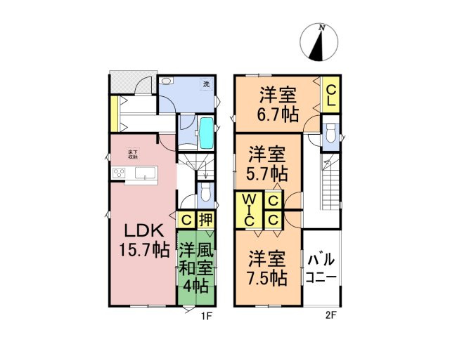 【商談中】クワイエ　各務原市那加宮浦町第１　全２区画分譲の間取り|■１号棟　■ヤマダ不動産　株式会社リライフ　
■夢のマイホーム購入をフルサポートします！