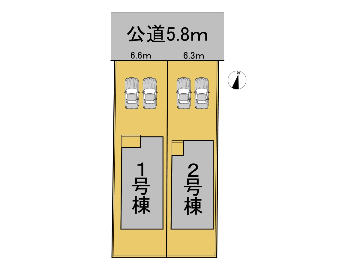 クワイエ　各務原市那加宮浦町第１　全２区画分譲の区画図|■区画図
■YAMADA電機の　ヤマダ不動産　株式会社リライフ　
いつでもお問合わせ下さい。