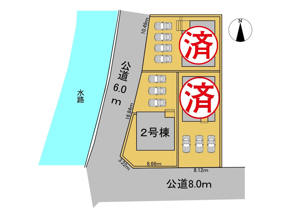 【商談中】クワイエ　岐阜市六条大溝第４　全3区画分譲の区画図|■区画図
■YAMADA電機の　ヤマダ不動産　株式会社リライフ　
いつでもお問合わせ下さい。