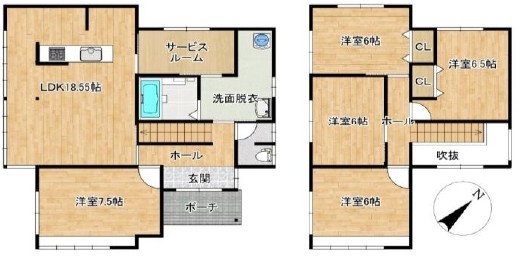 栗東市林　中古戸建ての間取り