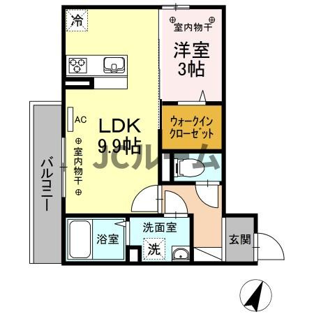 シャインピークス大和 Aの間取り
