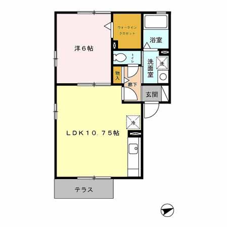 熊本市南区島町１丁目のアパートの間取り