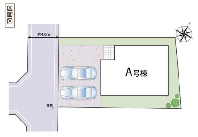 市川市中国分５丁目新築戸建【国府台小学校:6分】の区画図|区画配置図