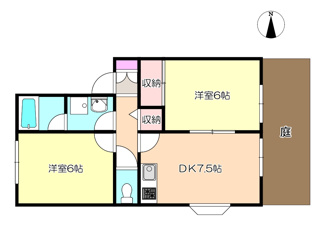 【間取り】 | メゾンクレール　105 | ★お部屋のグレードＵＰ♪
この度、和室から洋室へ間取り改造予定！
【２０２６．５施工予定】
（北）和室６帖⇒（北）洋室６帖　