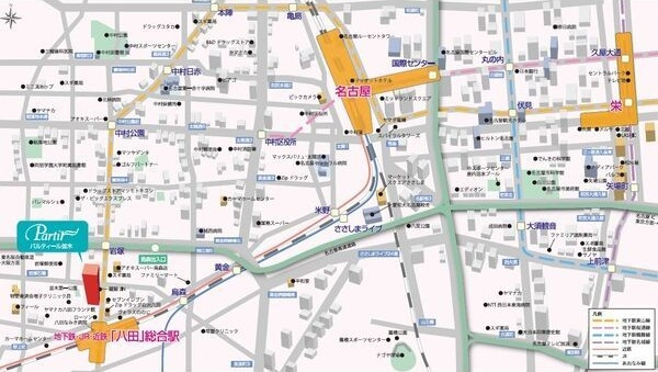 パルティール並木の地図