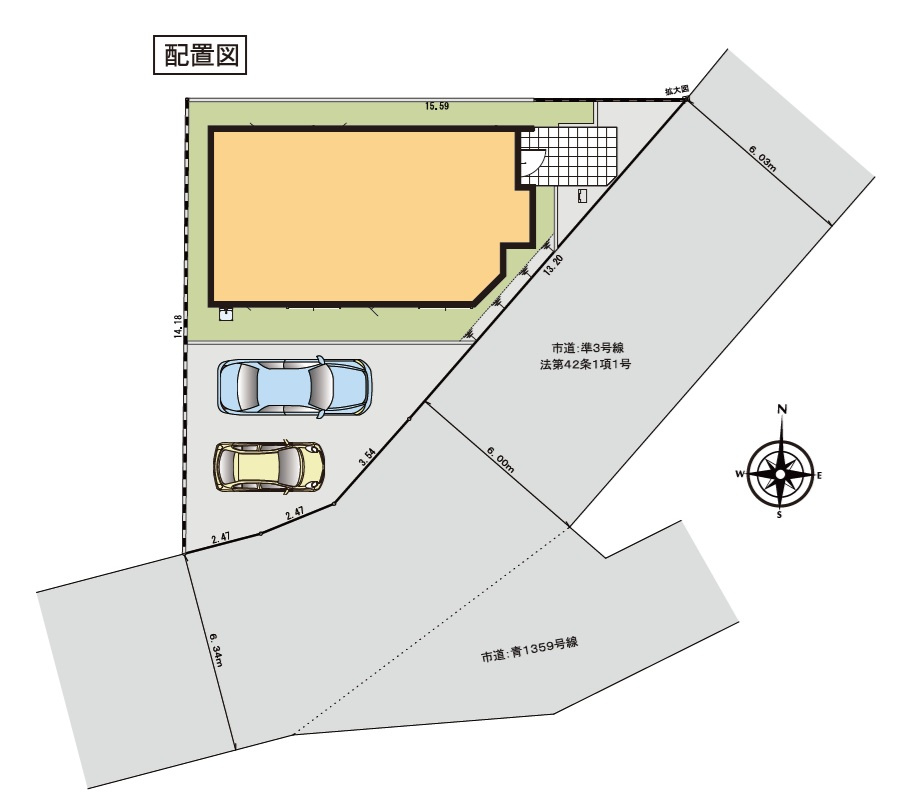 青梅市大門1丁目　新築戸建の区画図