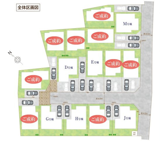 市川市大野町３丁目新築戸建の区画図|区画配置図
