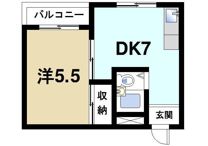 米田マンションの間取り|シンプルで快適な間取りです