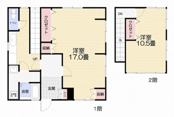奥の2階建て戸建て