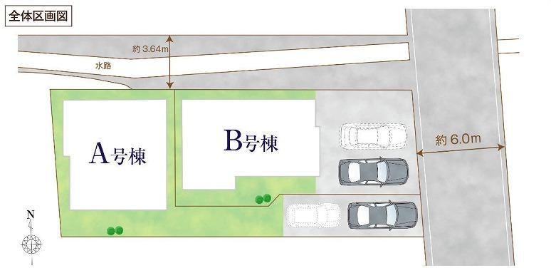 【Heartfull Town】小平仲町403の区画図|Ｂ号棟は成約済となりました。