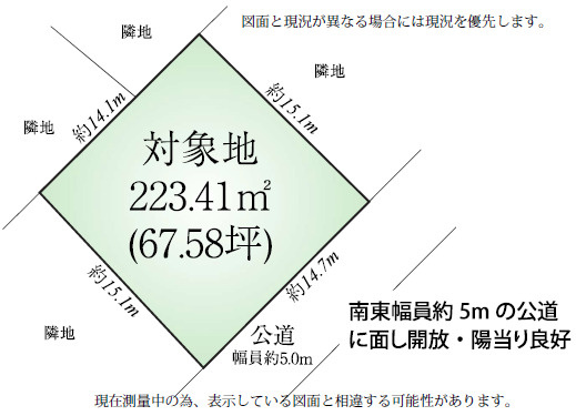 子育て世代におすすめの閑静な住宅街の土地図|建築条件なし