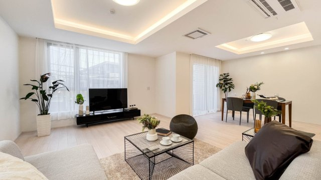 経堂グランドヒルズの居間・リビング|こちらのリビングで趣味の時間をお楽しみください