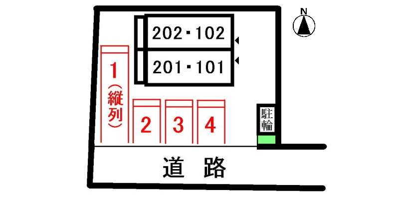 ブライト　ジュネスの区画図|駐車場