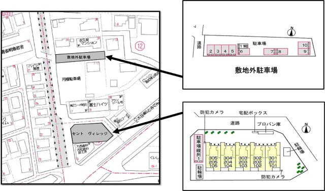 セント・ヴィレッジの区画図|駐車場
