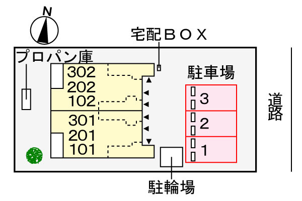 セレーナの区画図|駐車場