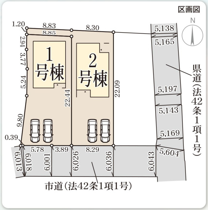 高松市仏生山町甲の新築一戸建の区画図|間取り図