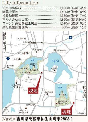 高松市仏生山町甲の新築一戸建の地図