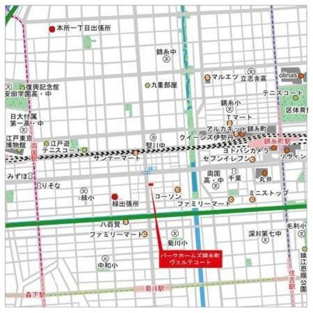 パークホームズ錦糸町ヴェルデコートの地図