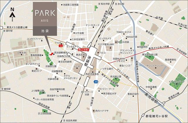 パークアクシス池袋の地図