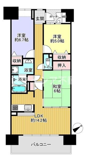 【間取り】 | リバティパーク枚方　F棟