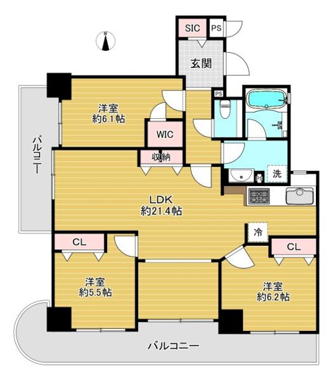 【間取り】 | ハイネスプリモール城東
