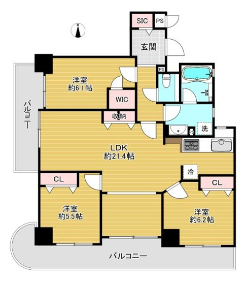 【間取り】 | ハイネスプリモール城東