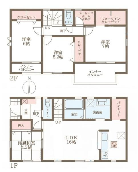 リーブルガーデン外山 ２号棟 ／新築一戸建の間取り